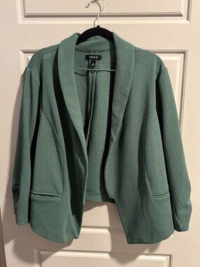 Torrid Green Collared Open Blazer Size 2